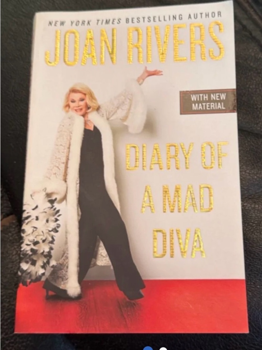 Joan Rivers White and Red Paperback Back Cover with Gold Accents